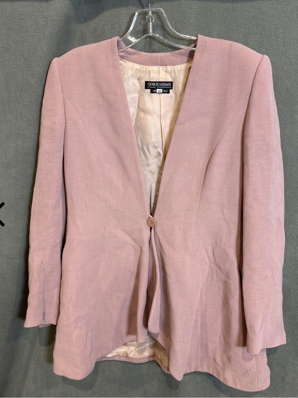 Vtg Giorgio Armani Borgonuovo 21 Pink Wool Blazer Jacket 40 US 6 Vestimenta